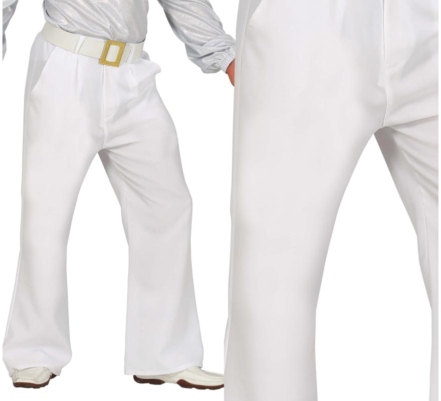 Translation missing: es.Pantalón Blanco de Disco para Hombre