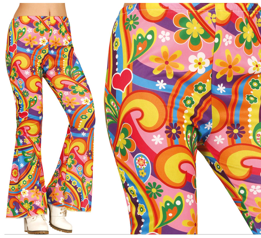 Translation missing: es.Pantalón Hippie Flores multicolor para mujer