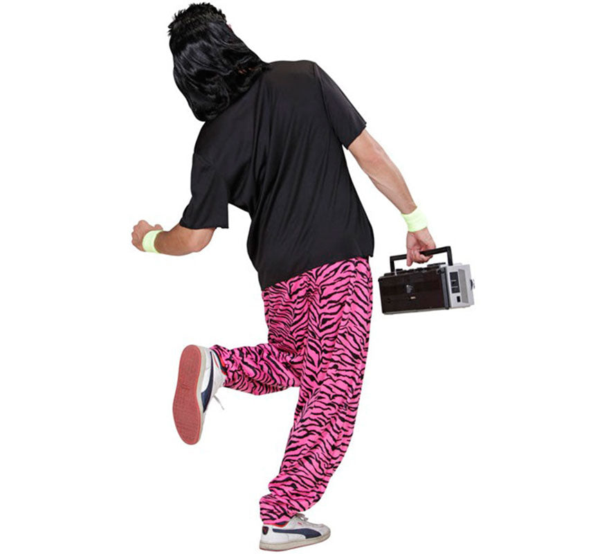 Translation missing: es.Pantalones Años 80 Estampado Cebra rosa para hombre