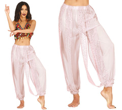 Pantalones Danza del Vientre blanco para mujer