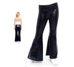 Pantalones de Campana Metalizado color Negro para niños