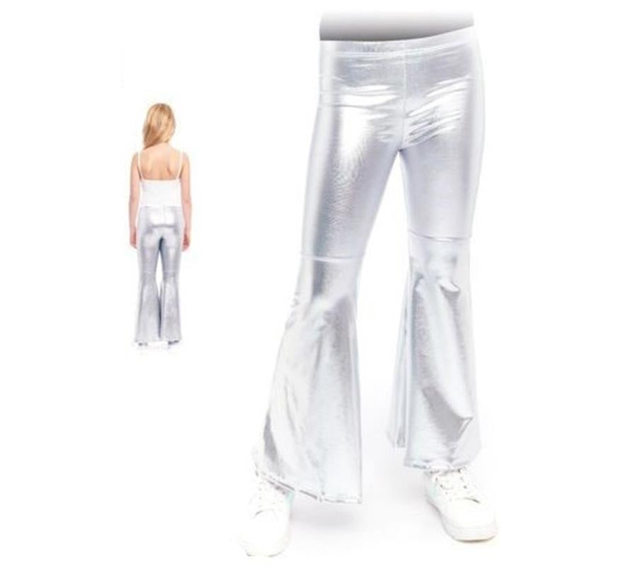 Translation missing: es.Pantalones de Campana Metalizado color Plata para niños