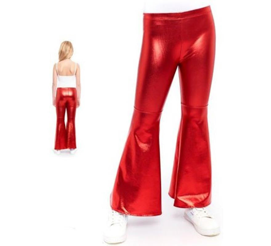 Translation missing: es.Pantalones de Campana Metalizado color Rojo para niños