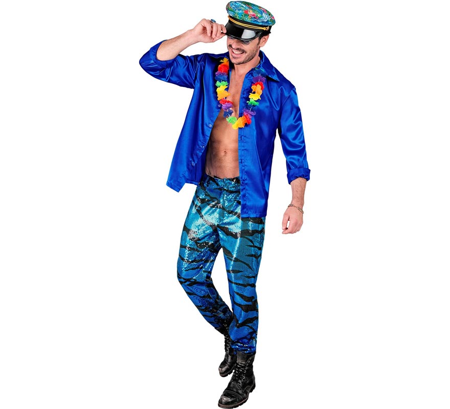 Translation missing: es.Pantalones Fiesta animal print azul para hombre