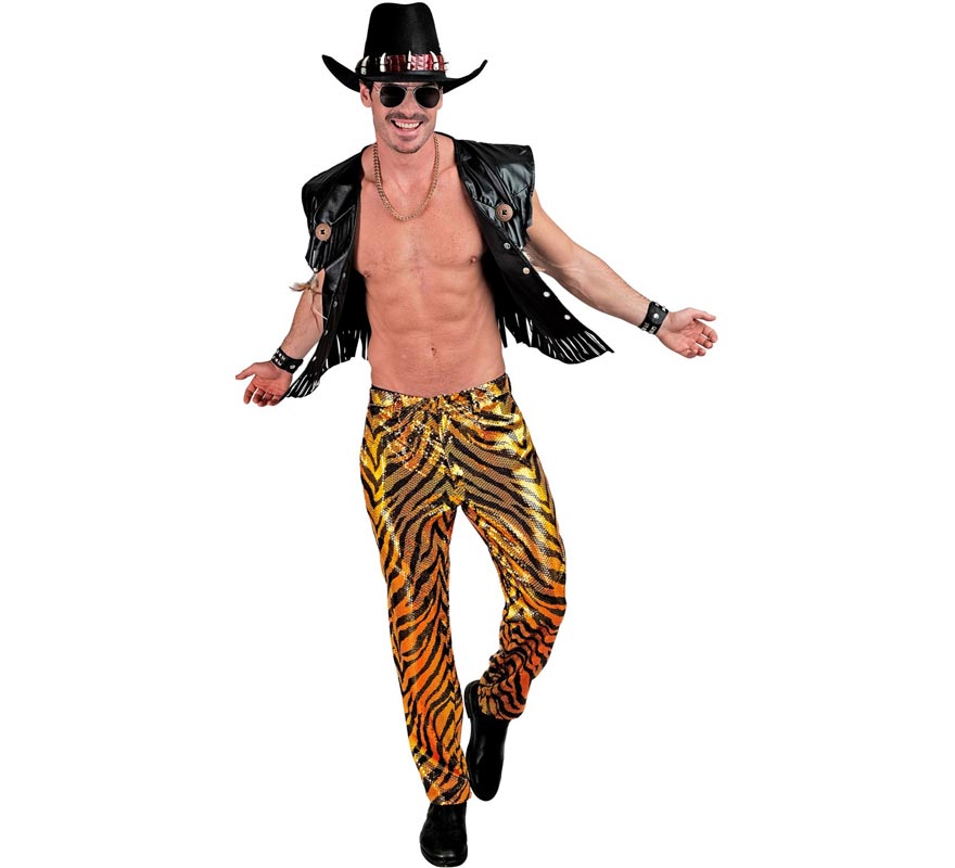 Translation missing: es.Pantalones Fiesta animal print dorado para hombre