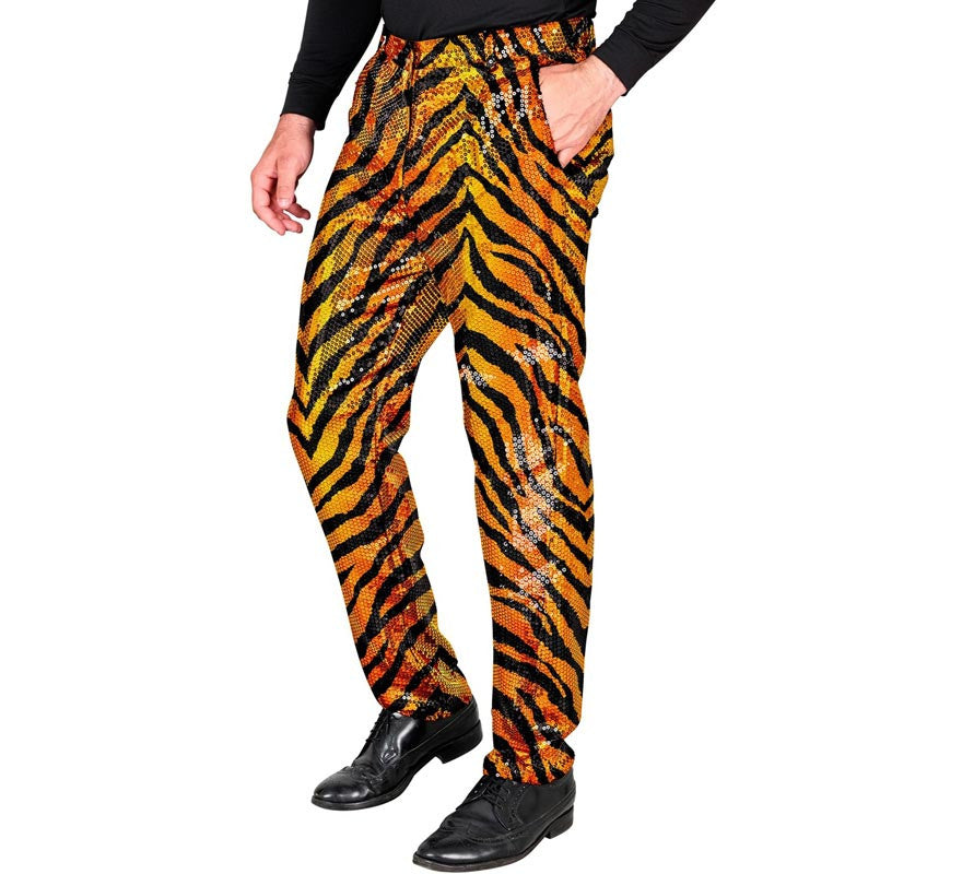 Translation missing: es.Pantalones Fiesta animal print dorado para hombre