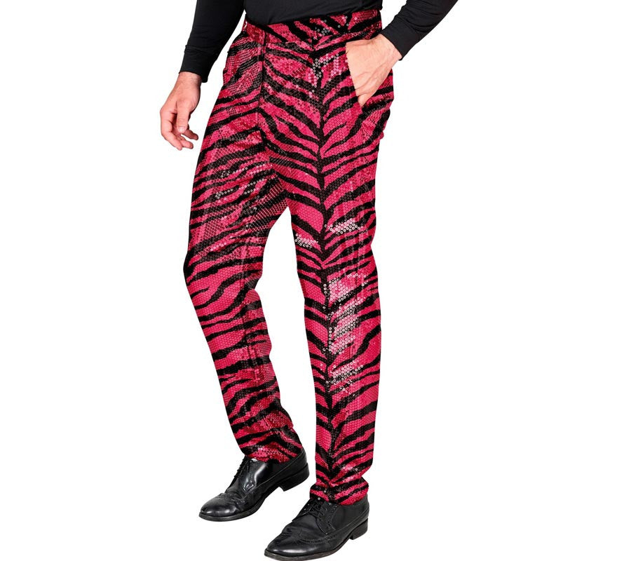 Pantalones Fiesta animal print fucsia para hombre