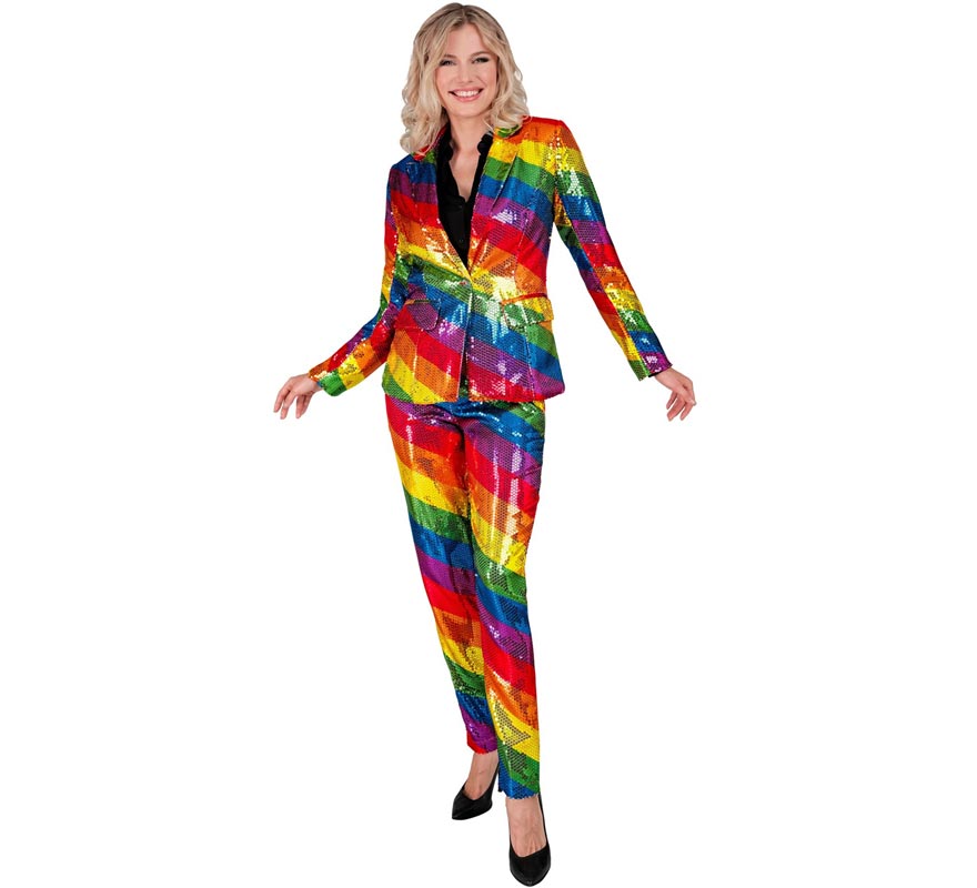 Pantalones Fiesta franjas multicolor para mujer
