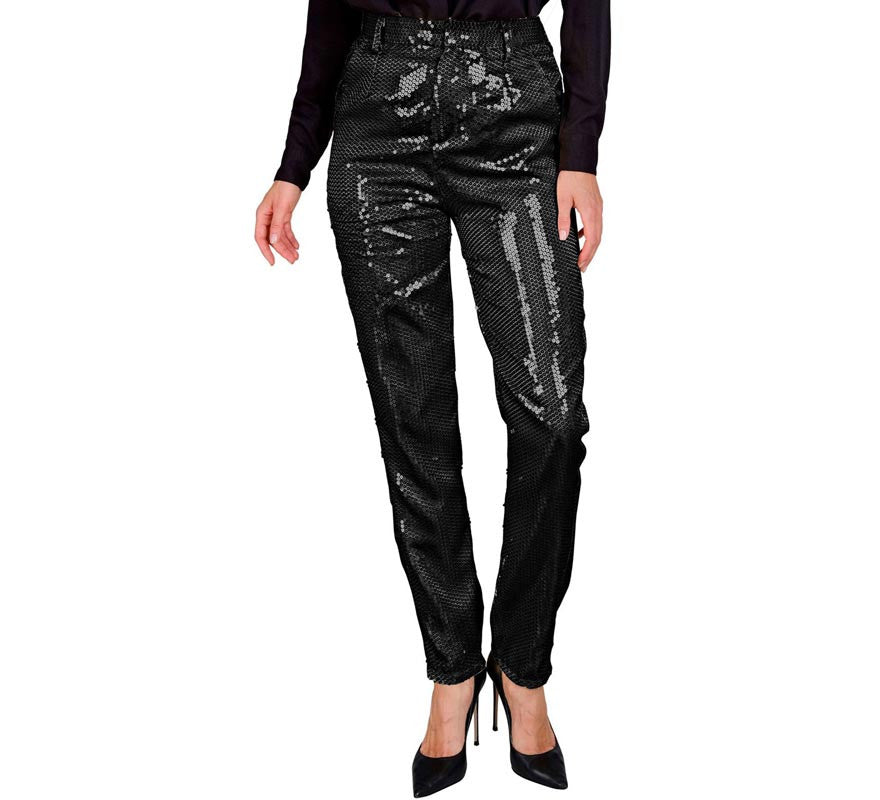 Translation missing: es.Pantalones Party Fashion lentejuelas negro para mujer