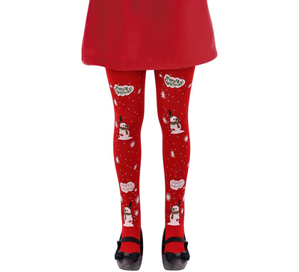 Panty de Muñeco de Nieve rojas Infantiles