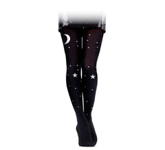 Panty negra de Bruja luna y estrellas adulto