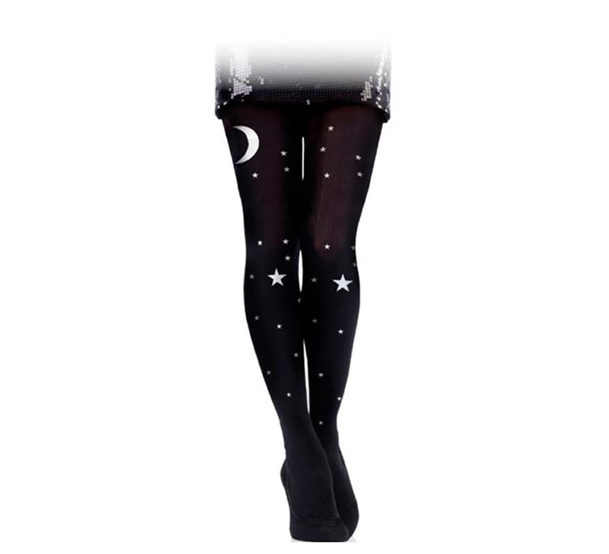 Translation missing: es.Panty negra de Bruja luna y estrellas adulto