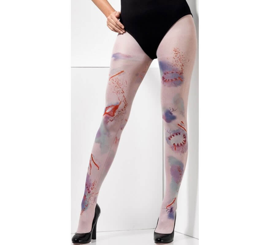 Translation missing: es.Pantys Blancas con impresión de Heridas para mujer