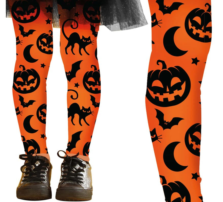 Translation missing: es.Pantys de Halloween naranjas Infantiles