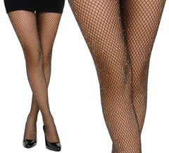 Pantys de Rejilla negros Brillantes