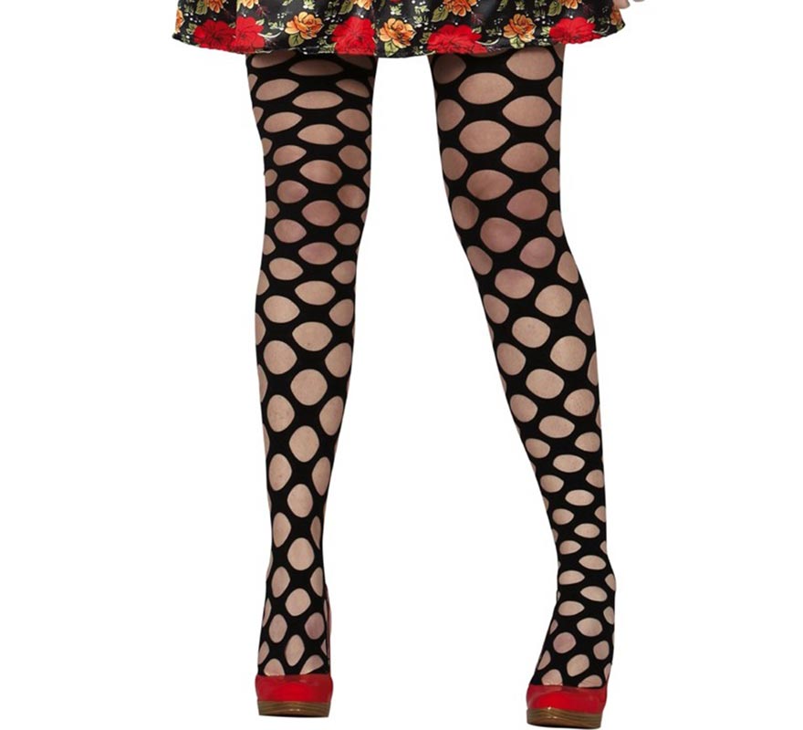 Pantys rejilla malla grande negras adulta