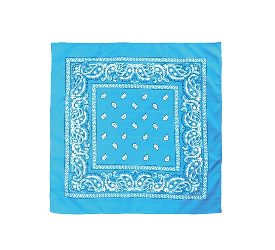 Translation missing: es.Pañuelo Paisley turquesa de 54x54 cm
