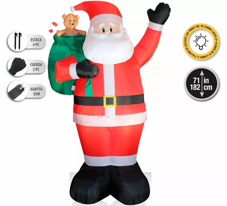 Translation missing: es.Papá Noel Hinchable con LED de 182 cm