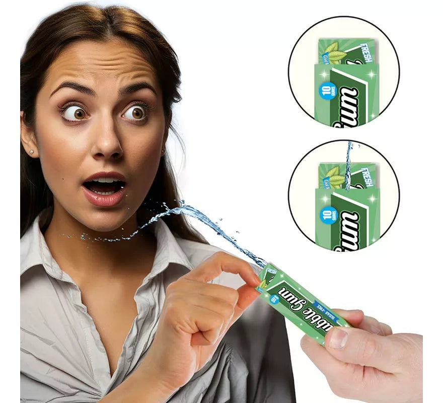 Paquete de Chicles Lanza Agua de Broma