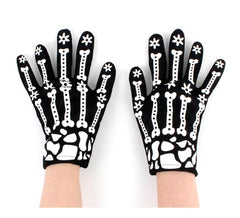 Par de Guantes Esqueleto con flores adulto