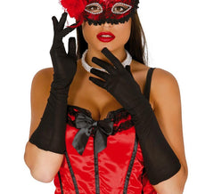 Par de guantes negros 45 cm.