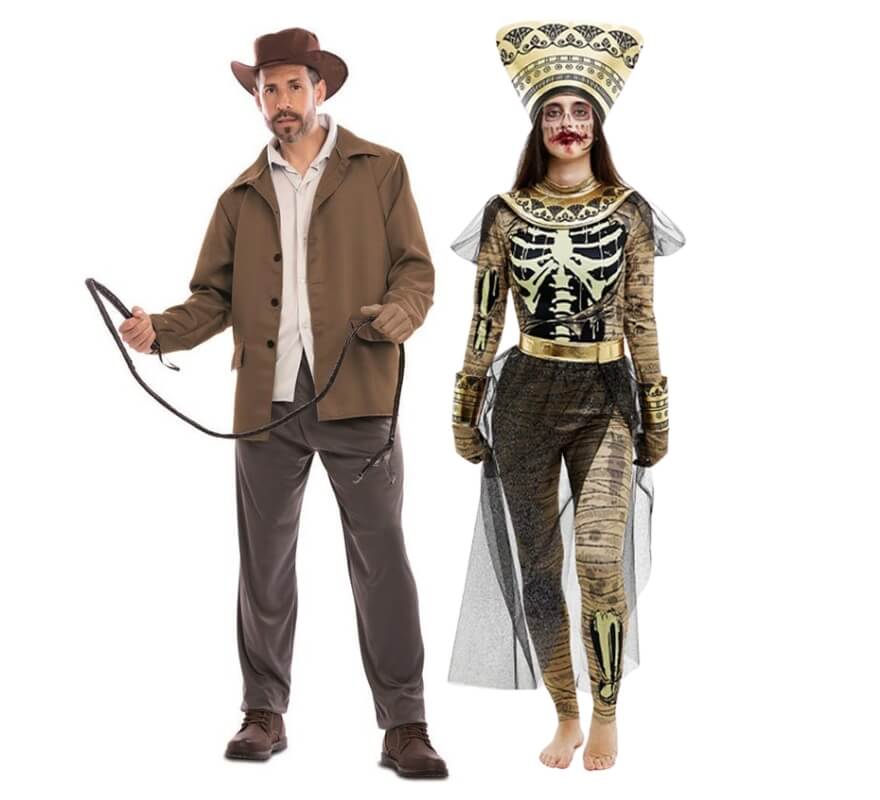 Pareja de aventurero y momia