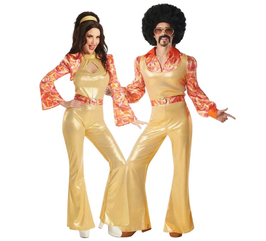 Pareja de disco dorado años 70