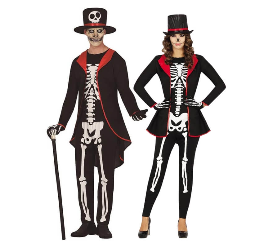 Pareja de esqueletos elegantes