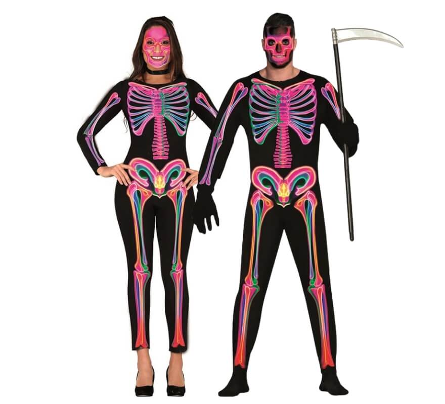 Pareja de esqueletos neón