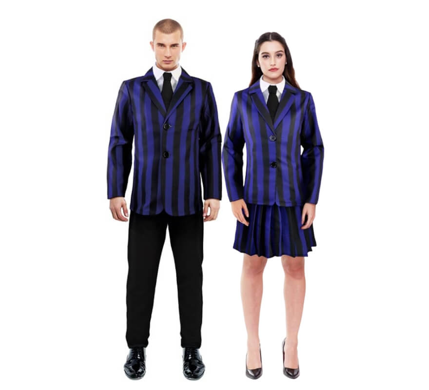 Pareja de estudiantes de colegio tenebroso
