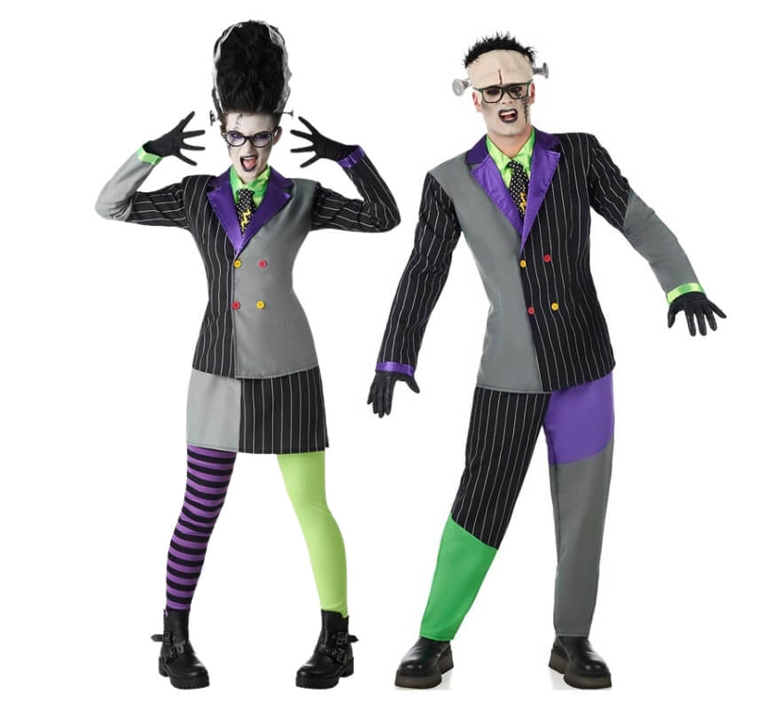 Pareja de Frankenstein a rayas