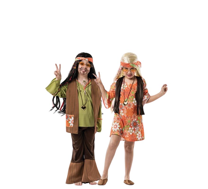 Pareja de Hippies con flores
