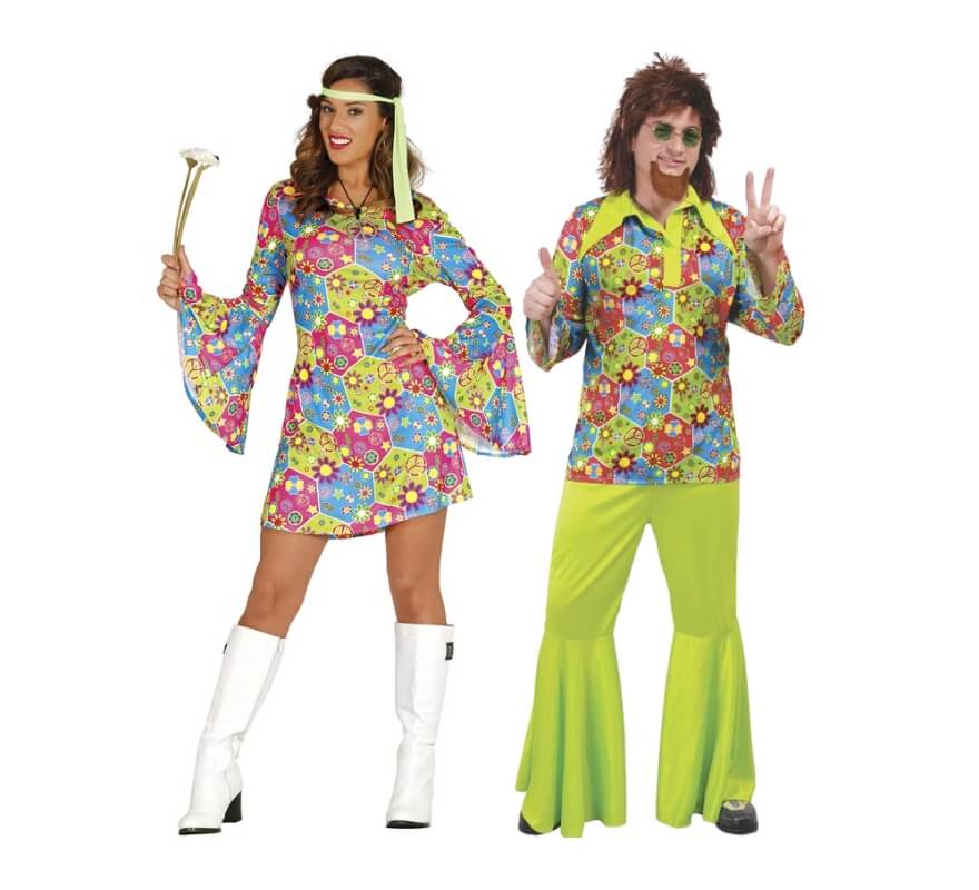 Translation missing: es.Pareja de hippies verdes floreados
