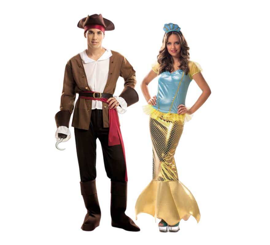 Pareja de pirata y sirena