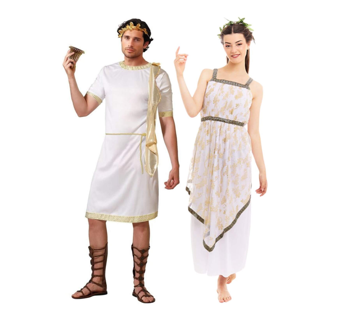 Translation missing: es.Pareja de romanos con detalles dorados