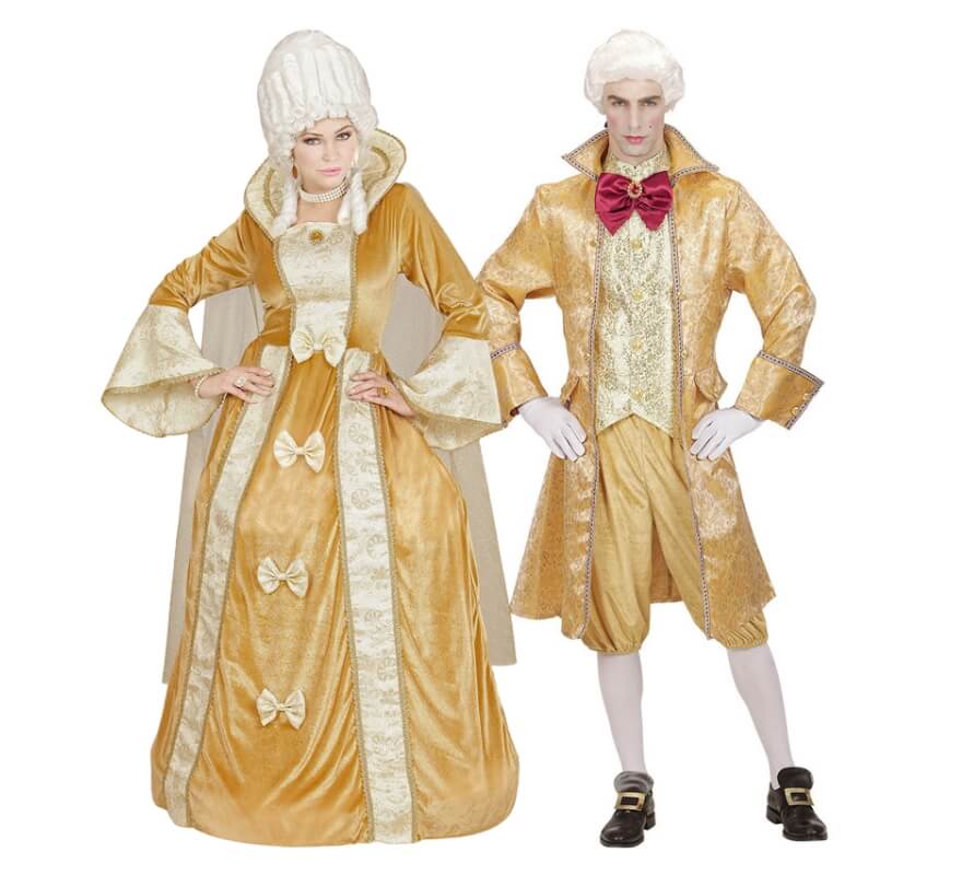 Pareja de venecianos dorados