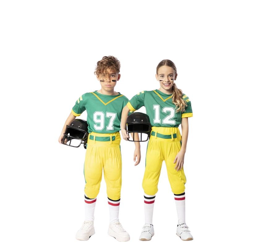 Pareja Jugadores de Fútbol Americano infantil