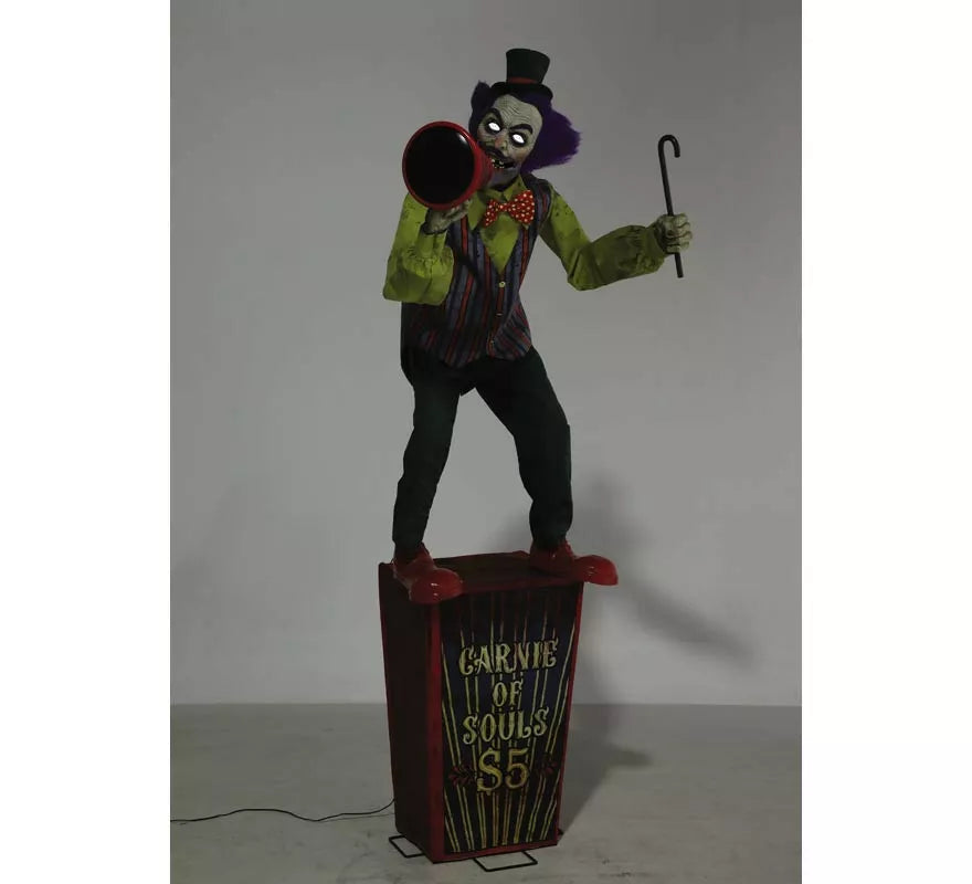 Payaso Carnival con luz, sonido y movimiento de 2,15 m