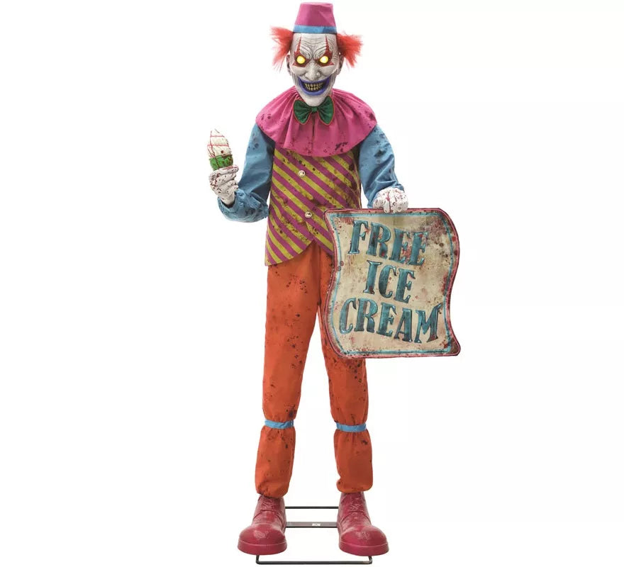 Translation missing: es.Payaso Macabro Heladero con luz, sonido y movimiento de 1,8 m