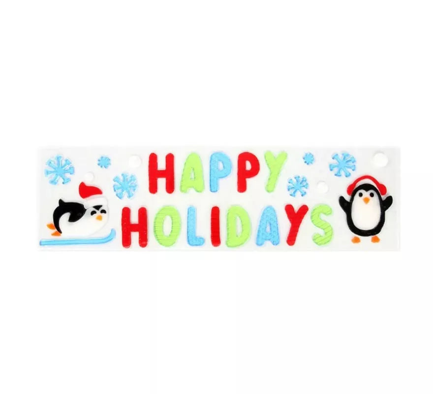 Translation missing: es.Pegatina con Gel Navidad Happy Holidays de 15X50 cm
