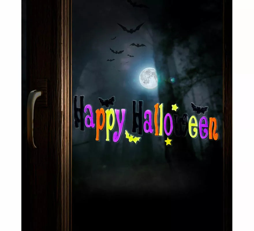 Translation missing: es.Pegatina de Gel para Ventana 'Happy Halloween' de 50x15 cm