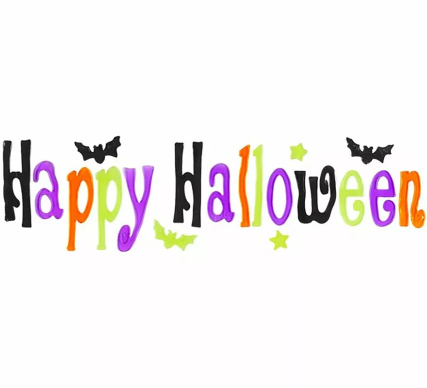 Translation missing: es.Pegatina de Gel para Ventana 'Happy Halloween' de 50x15 cm