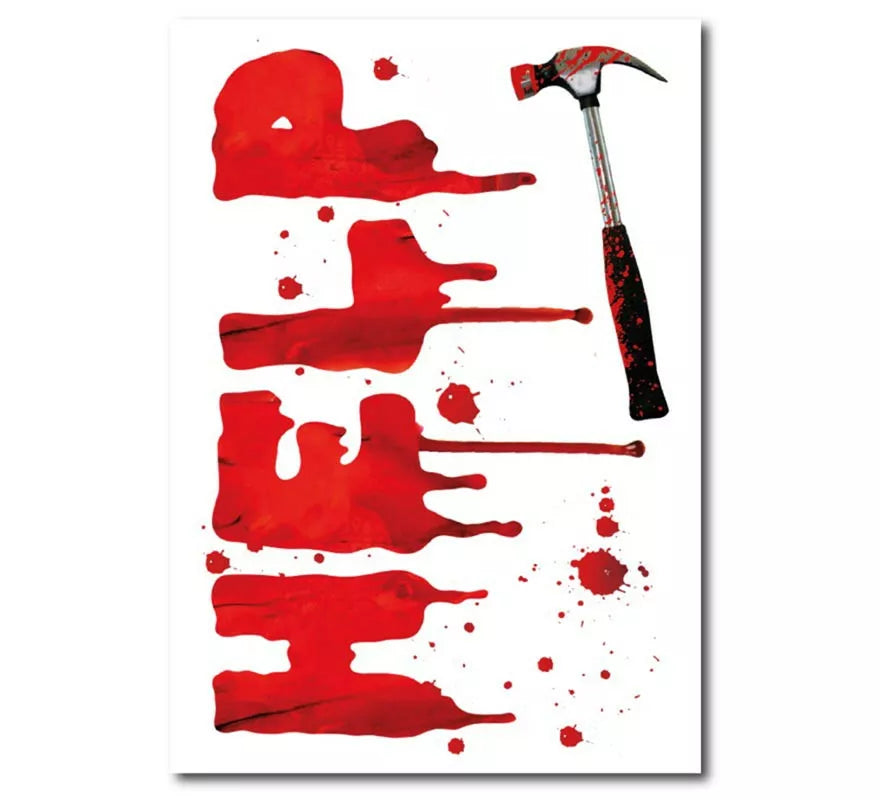 Translation missing: es.Pegatina de Help en sangre falsa de vinilo de 20x30 cm