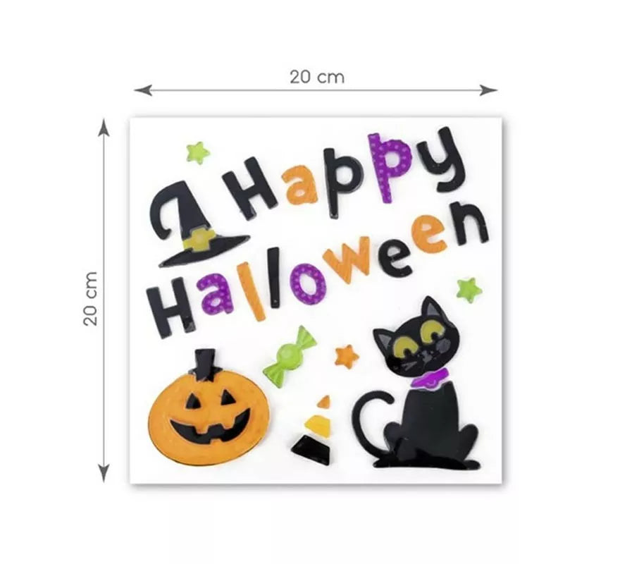 Translation missing: es.Pegatina Gel Happy Halloween Gato y Calabaza