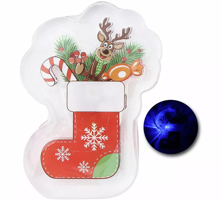 Pegatina Gel Led Calcetín Navidad de 10x15 cm
