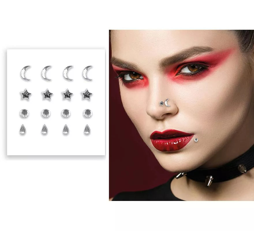 Translation missing: es.Pegatina Piercing plata para la cara
