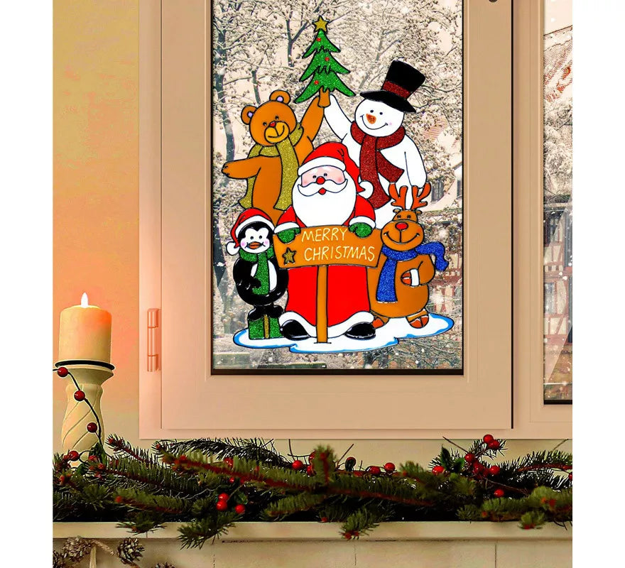 Translation missing: es.Pegatina Ventana Familia Papá Noel de 40 cm