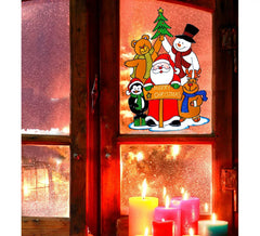 Pegatina Ventana Familia Papá Noel de 40 cm