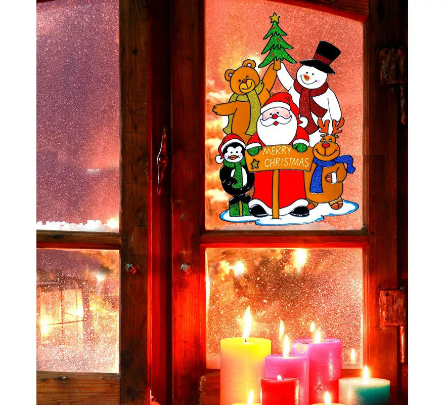 Translation missing: es.Pegatina Ventana Familia Papá Noel de 40 cm