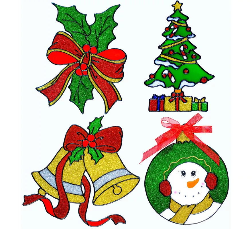 Translation missing: es.Pegatina Ventana Navidad Surtidas en 4 Modelos de 18 cm